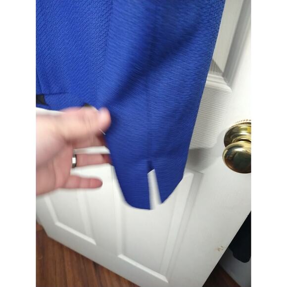 Le Suit Woman 8 Blazer Blue Black Lined Three Button Prof Career Core - Picture 11 of 12